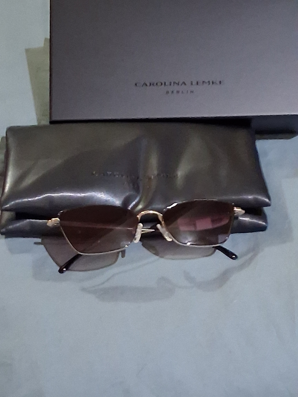 Carolina Lemke Berlin Women's Brown Cat-Eye Sunglasses